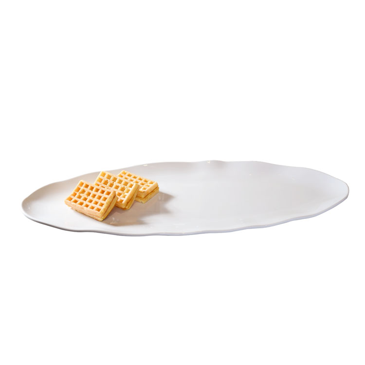 Nordic tableware dinner plate special design wedding charger white irregularity Melamine porcelain plates