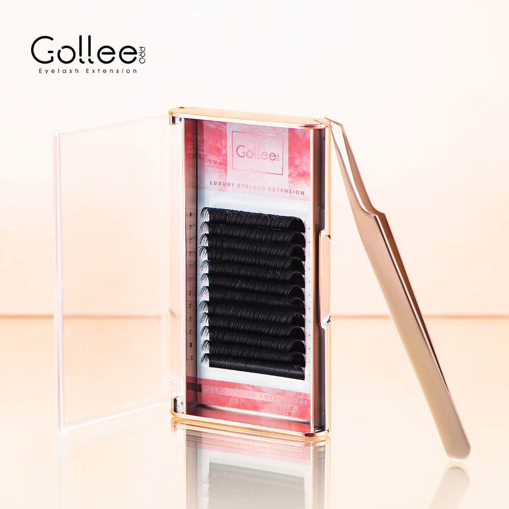 Gollee 17MM CC DD Curl норковых ресниц наращивание ресниц прививки один за другим, изготовленный на заказ, ненатуральные искусственные лоток для наращивания ресниц