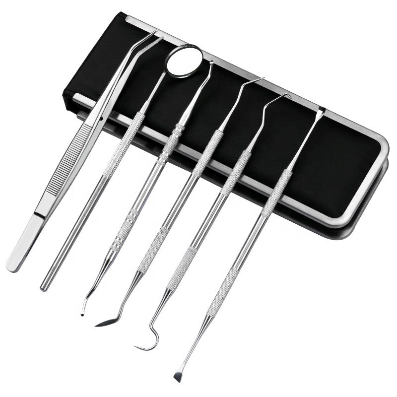 6 Pcs Stainless Steel cleaning Hygiene Kit Tartar Scraper Dental dentist tools plaque Other Oral Hygiene Products