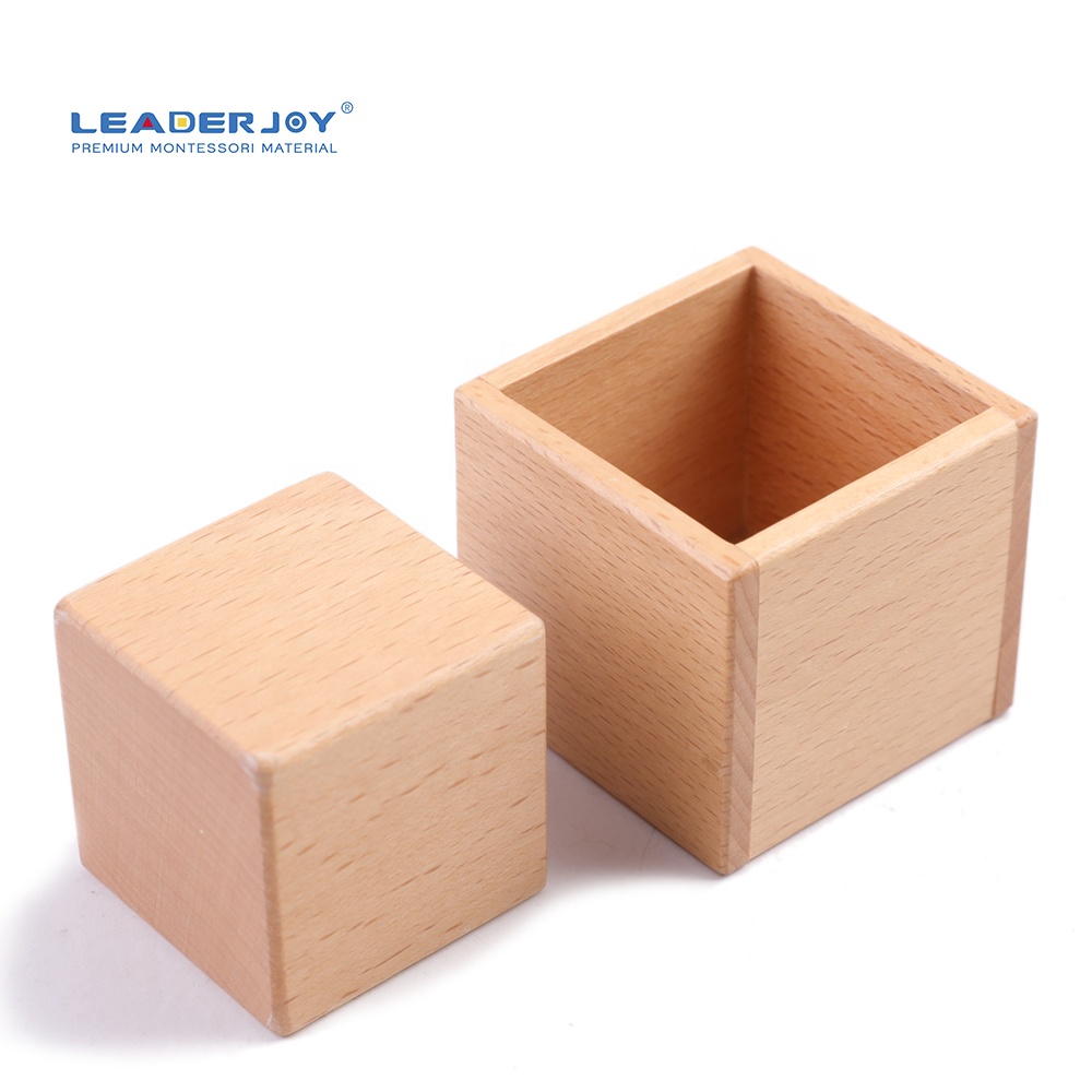 Деревянные обучающие материалы по методике Монтессори LEADERJOY, 3D предметы, фитинг, кубик для упражнений и коробка, Детские Игрушки для раннего развития