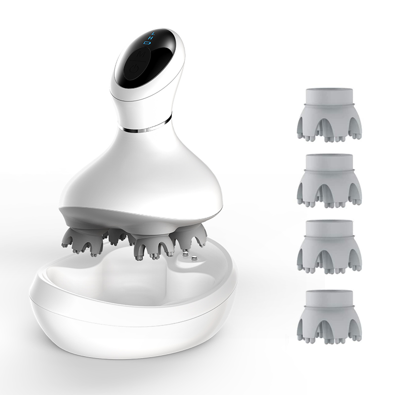 Fully automatic portable Grade 7 waterproof intelligent silicone samrt head scalp massager