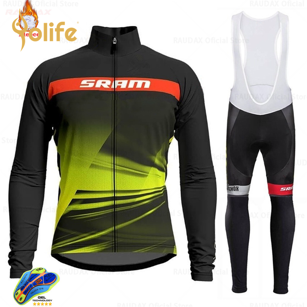 2021 Winter Cycling Jersey Scottes-rc Fleece Cycling Clothing MTB Cycling Bib Pants Set Bike Uniform Maillot Ciclismo Hombre