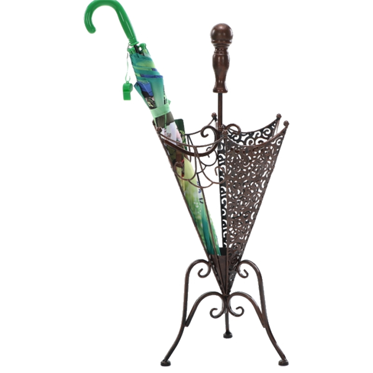 Luxury Household Floor Standing Wet Umbrella Stand Holder Wrought Iron Umbrella Holder With Tripod