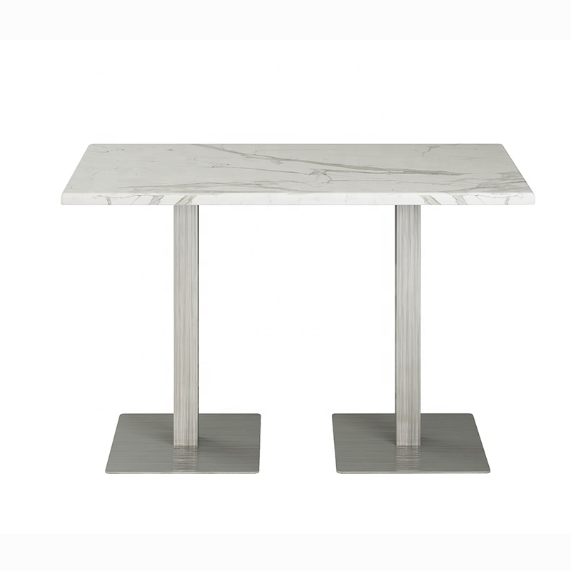 (SP-RT030) high quality Restaurant furniture metal stainless steel rectangular coffee dining tables for coffee shop