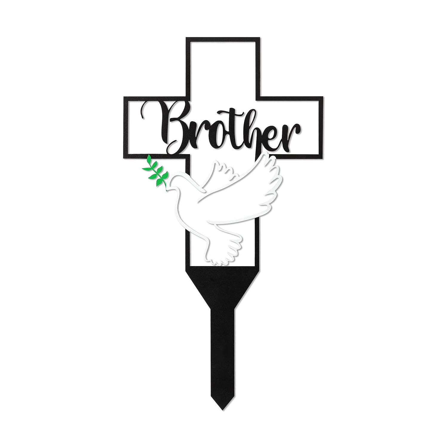 Garden Stake Graves Cemetery Decorations, Brother Metal Memorial Grave Markers,Remembrance Sympathy Graveside Decor