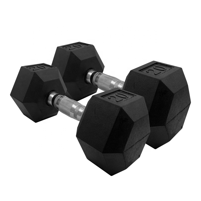 Wholesale OEM Cast Iron Weight Gym Fitness Rubber Hex Dumbbell Set Price