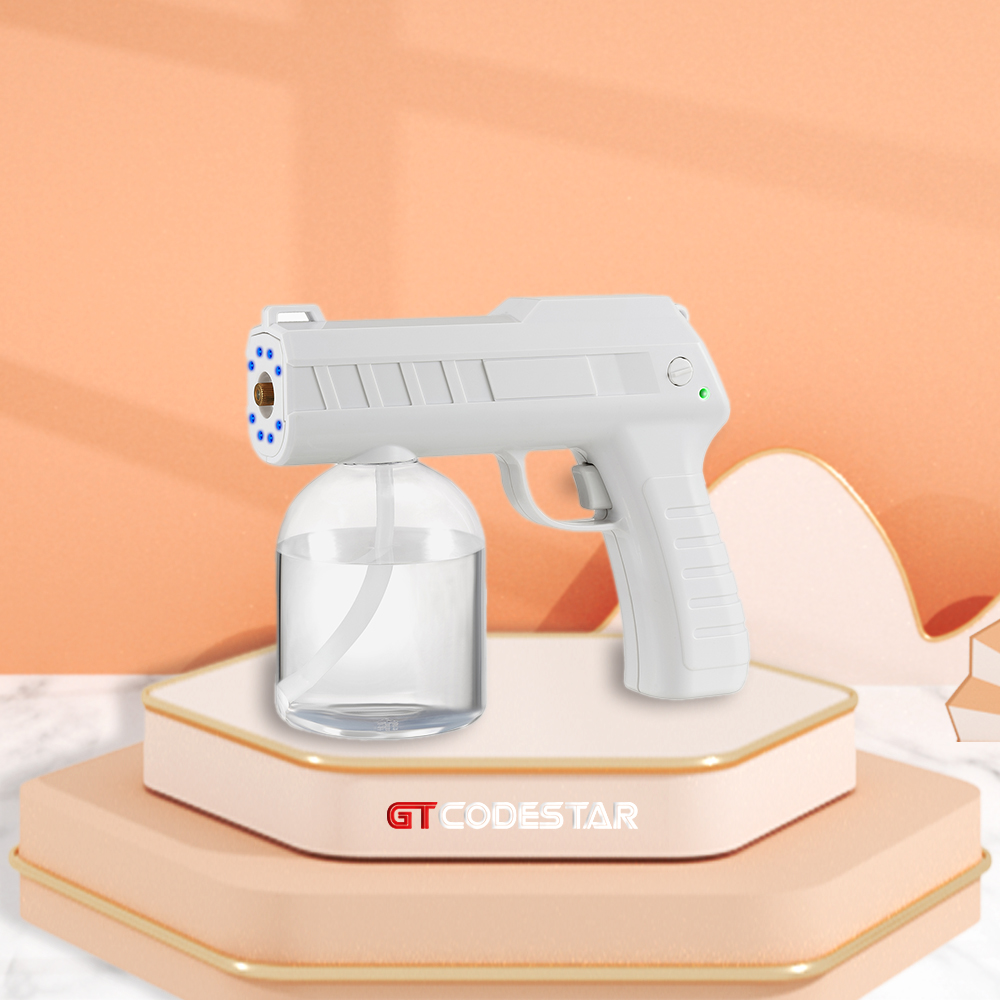Rechargeable Codless Uv Blu Ray Anion Nano Steam Spray Mist Gun With Atomizing Disinfector