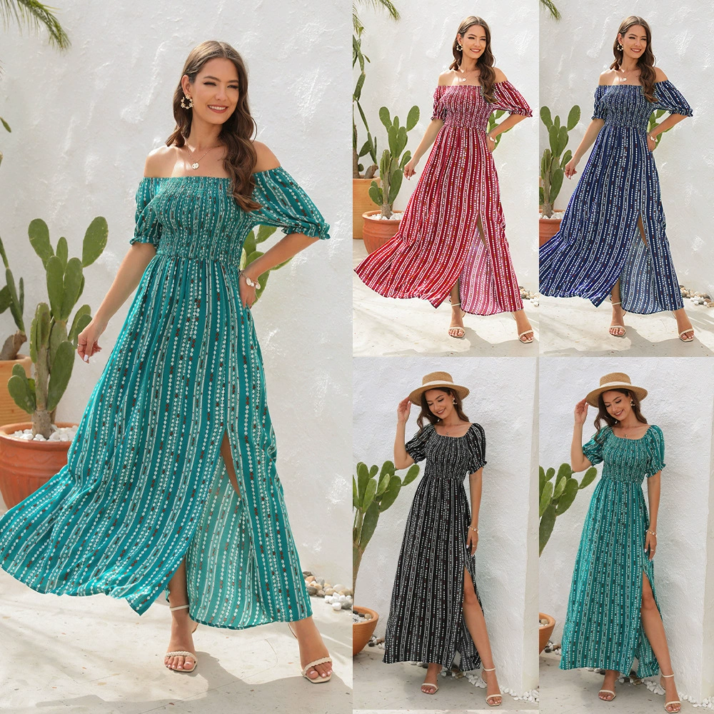 A313 Casual Dresses for Women Sleeveless Cotton Summer Beach Dress A Line Spaghetti Strap Sundresses Long Flowy Summer Dresses