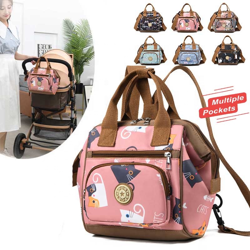 Small Diaper Bag Tote for Mom Dad Mini Diaper Bag Backpack Mommy Bag with Insulated Pocket