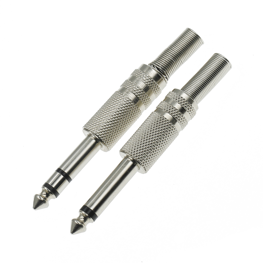 6.35mm Dual Track 6.5mm Mono Amplifier Plug Metal Microphone jack plug-in Audio Connector for KTV