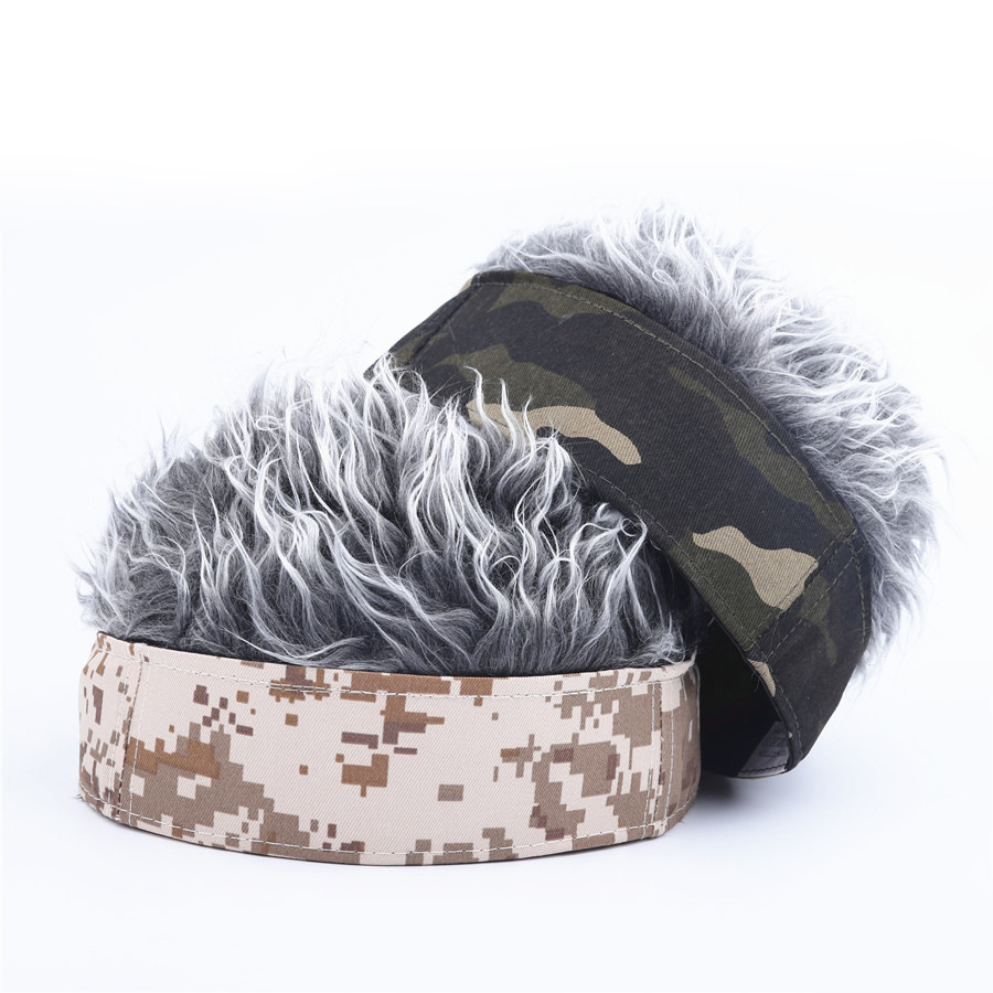 Ins New Hot Personality Wig Landowner Hat Man Street Trend Digital Brimless Cap Lady Casual Plaid Hat