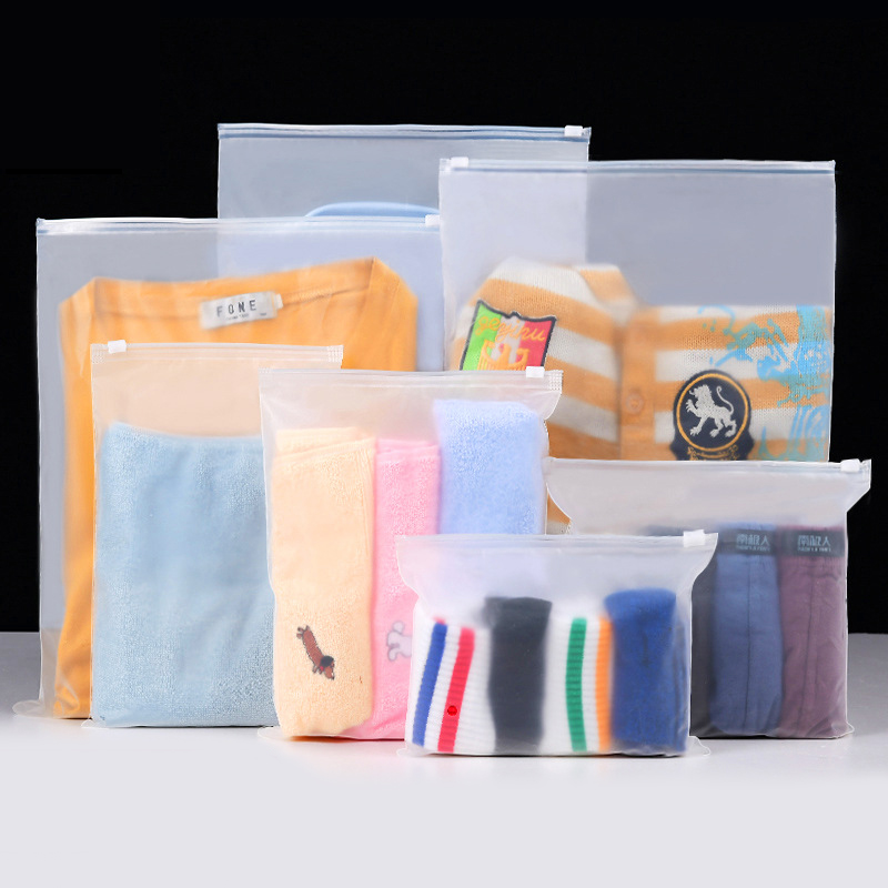 Оптовая продажа Пользовательский логотип pe ziplock упаковка прозрачные пластиковые пакеты для одежды