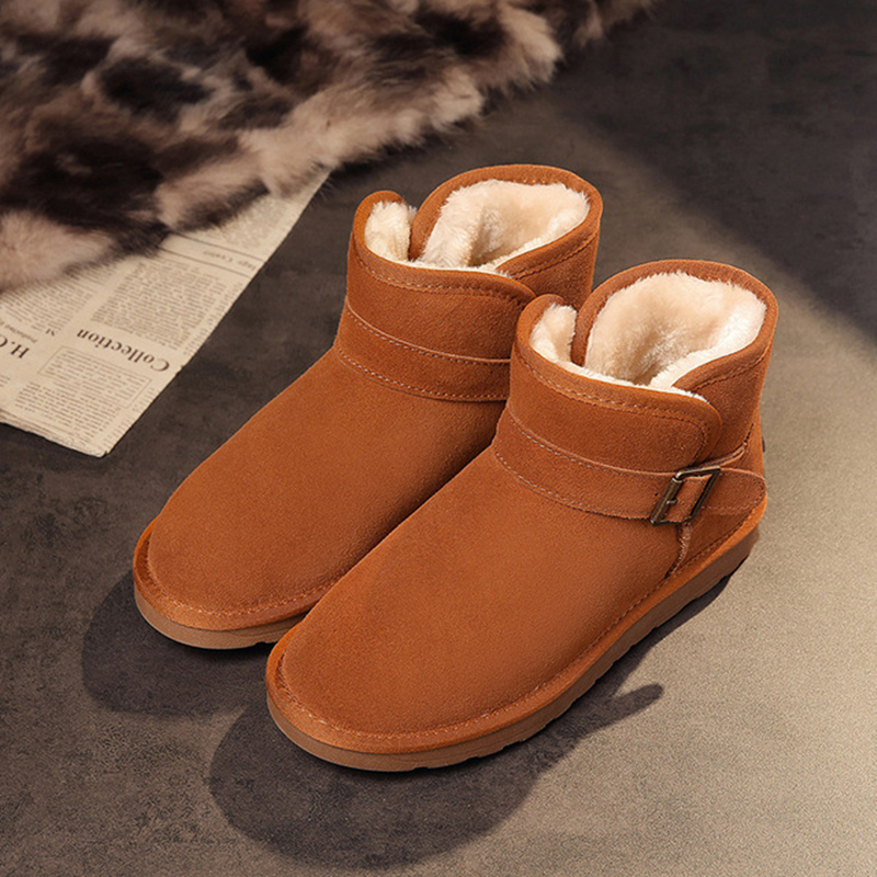 Winter fashion new design women's waterproof flat snow boots women warm ankle boot Factory wholesale custom