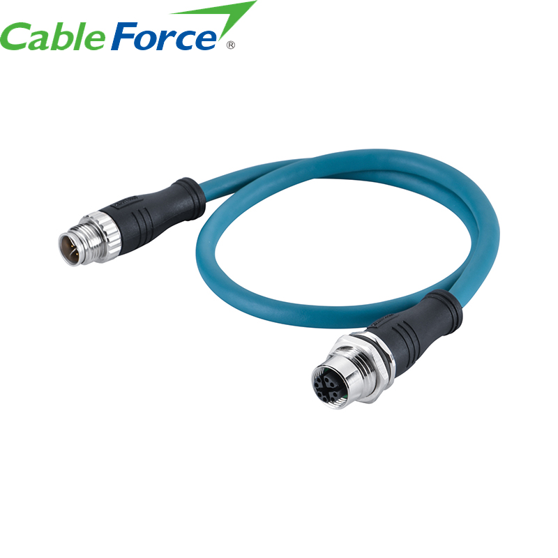 Cableforce замена на грузовик M12 X Код штекер на гнездо прямой разъем литой с 5 м кабелем Эми-экранированный