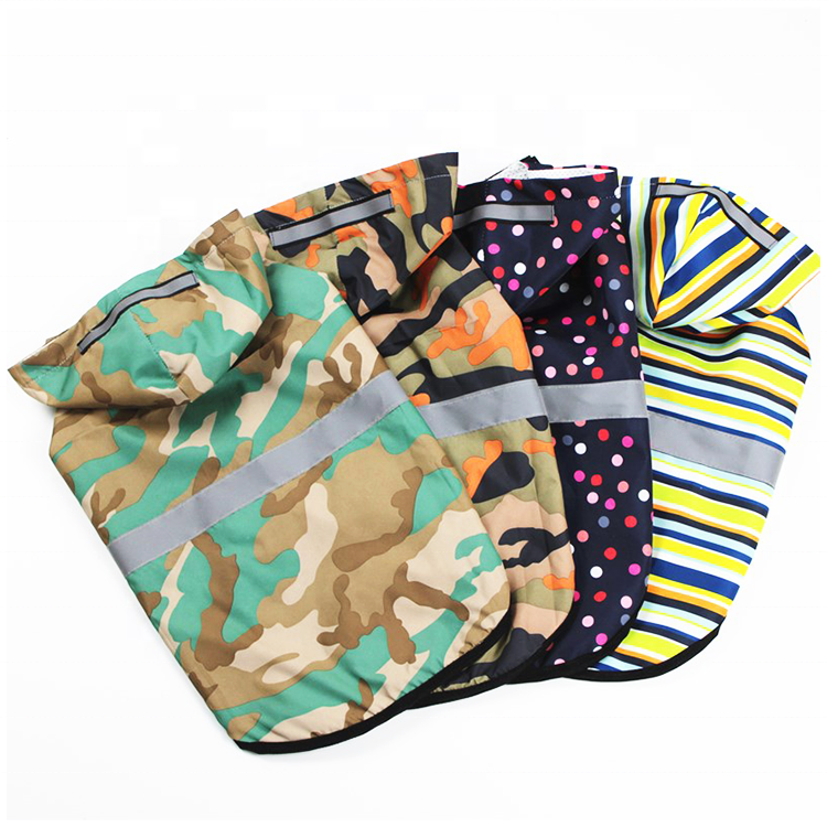 Popular Design Reflective Stripes Waterproof Pet Dog Rain Coat Waterproof Winter Warm Pet Hoodies Dog Waterproof Jacket Coat