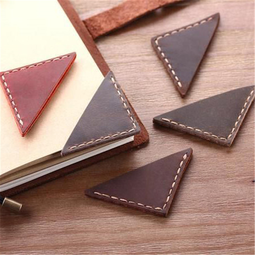 yn119 Fashion Popular Hear Shape Crazy Horse Genuine Leather Bookmark for Student Class Book