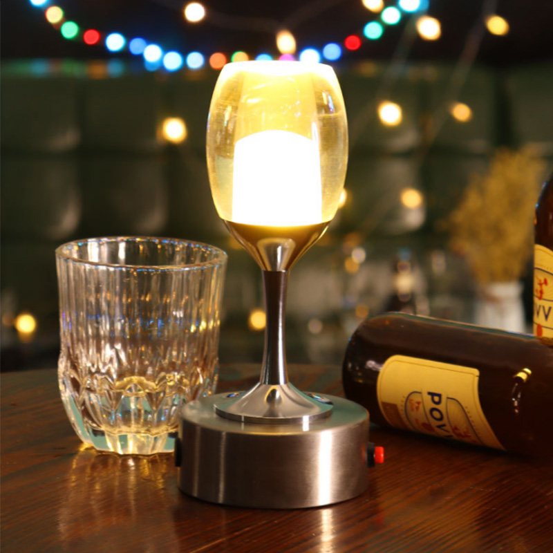 Rechargeable Led Table Lamp Acrylic Shade Personality Dining Room Bar Cafe Decor Wireless Desk Lamp Portable Cordless Light