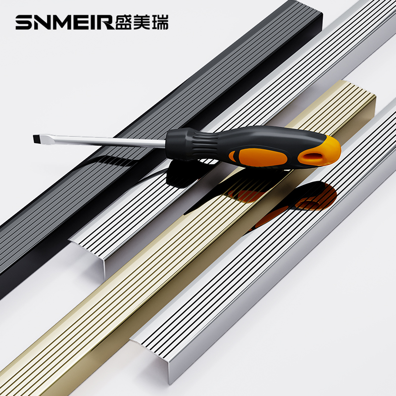 Anti-Slip Strip Stainless Steel Tile Trim Edge Stair Trim Black Metal Stair Nosing Stair Protection