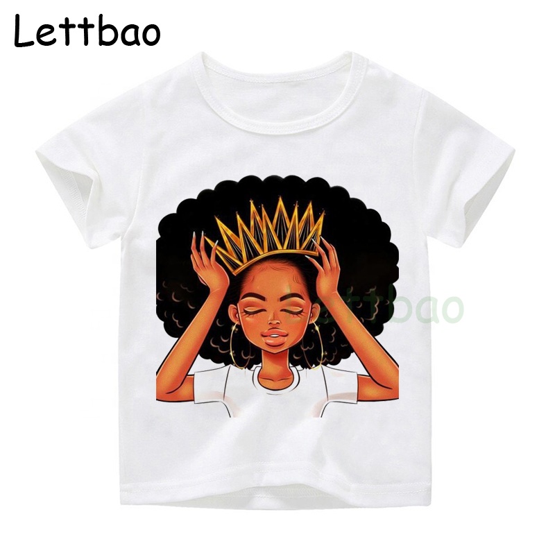 Мода для малышей 2020 летняя одежда с коротким рукавом 2Bunz Melanin Poppin Aba Queen с художественным принтом футболка для девочек