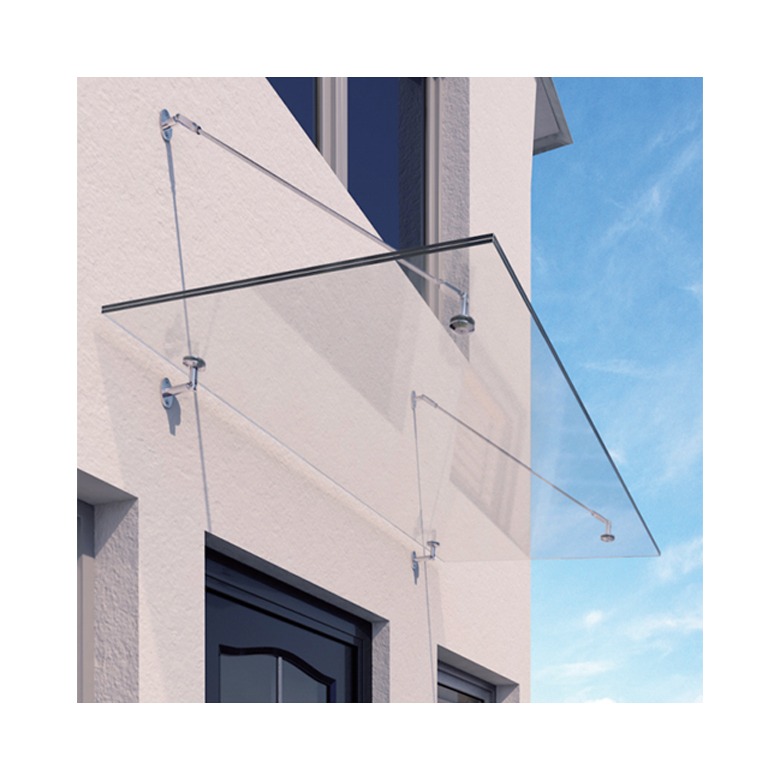 small glass door awning waterproof outdoor durable stainless steel glass canopy