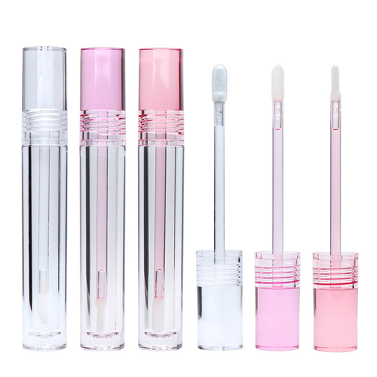 empty clear 7.8ml lip gloss bottles wholesale containers round clear lipgloss wand tube packaging luxury with brush applicator