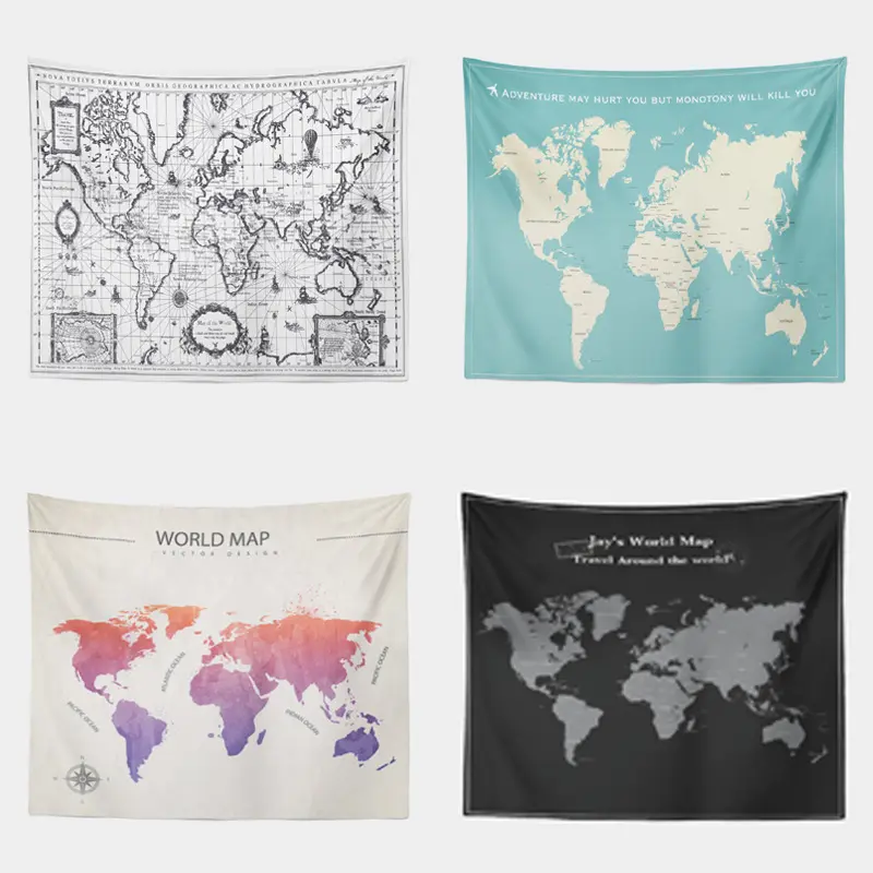Factory Supply Polyester world map Wall tapestry for home decor wall pictures living room home decor