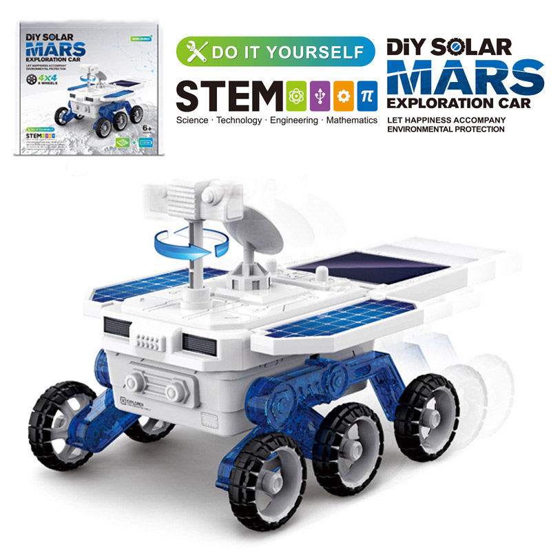 Newest DIY Solar Mars Exploration Car Solar panel technology Solar power car toy for Children Gift