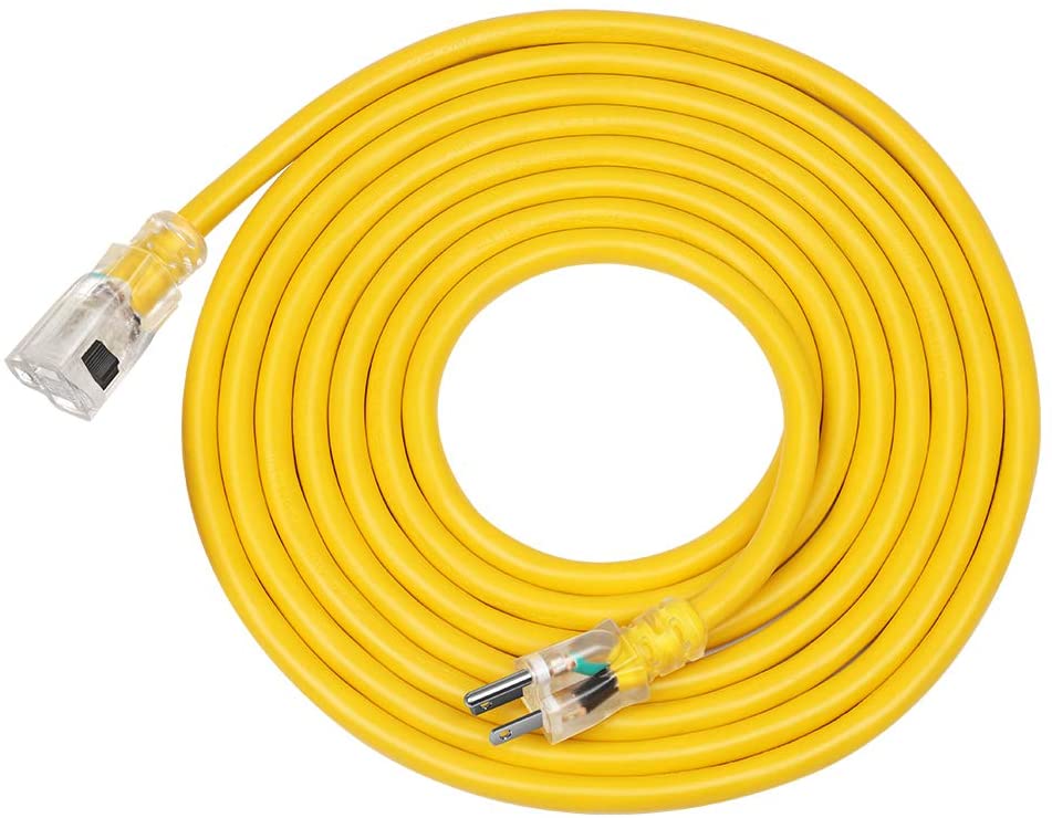 Сверхмощный 12/3 SJTW 25ft 50FT индикатор света для наружного использования 125V водонепроницаемый выдвижной удлинитель