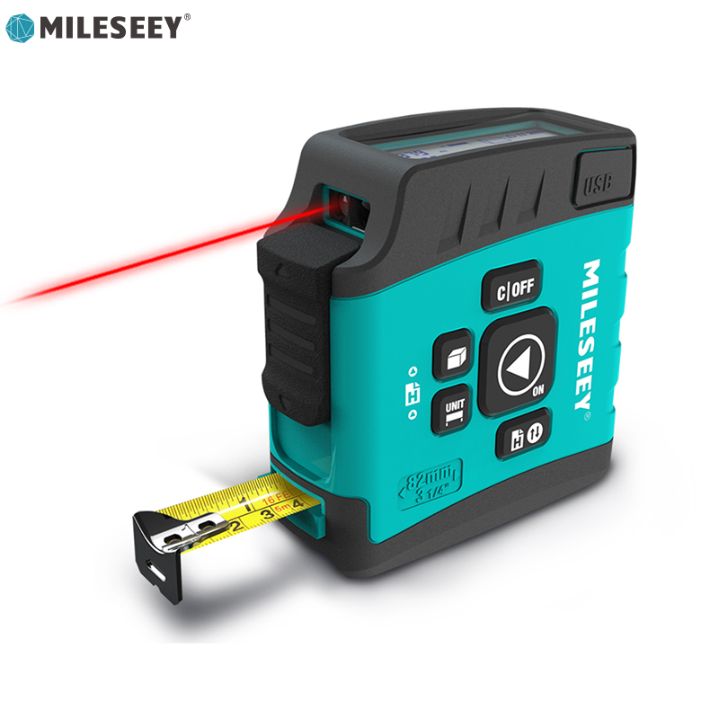 DT20 3 In 1 Smart Waterproof Round Mini 5M Steel Retractable Distance Digital Measuring Laser Tape Measures With Logo Custom