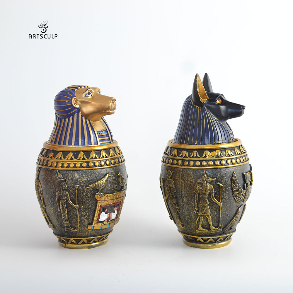 High Quality Anti Bronze Pot Statue Pet Egyptian Cat Urn