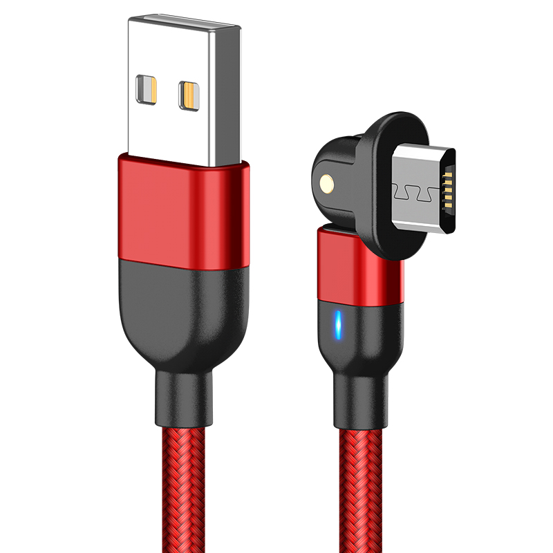 Wholesale 180 Rotating Mobile Phone Micro USB Data Cable USB Fast Charging Cable Nylon Braided Cable
