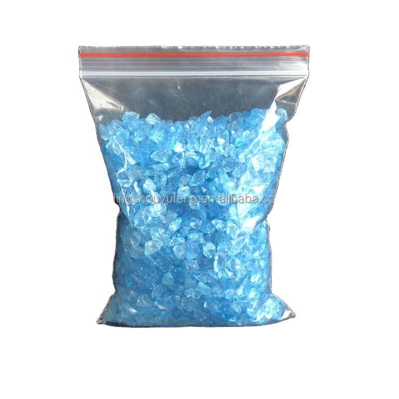 China factory wholesale blue broken crushed fire pit glass for decorative