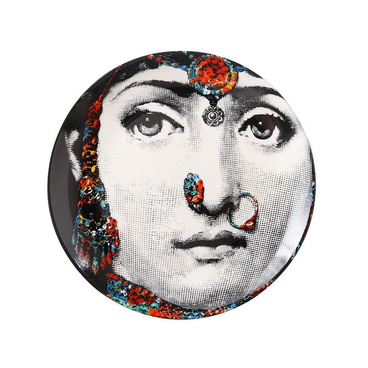 SYLWAN OEM Luxurious wall decorations fornasetti human 8-Inch face plate European Hanging display dishes decoration wall