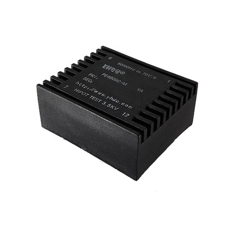 YHDC 4VA 230V AC Input 6V/9V/12V/15V/18V/24V AC Output Min Type PCB Welding Isolation EI Series Power Transformer PE4809C-M