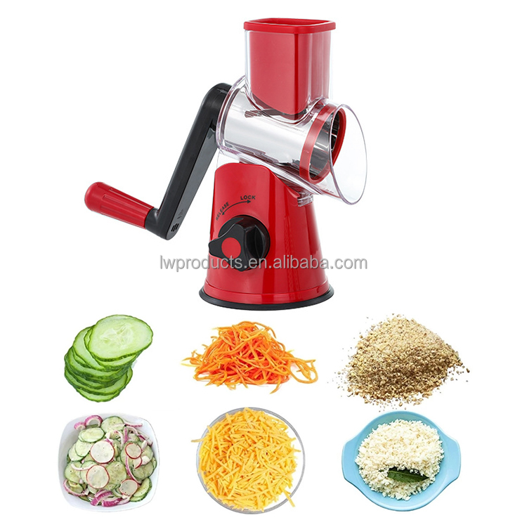 Home Kitchen Gadgets 3-in-1 Multifunctional Vegetable Food Shredder Fruit Slicer Cutter Chopper Rotary Cheese Grater