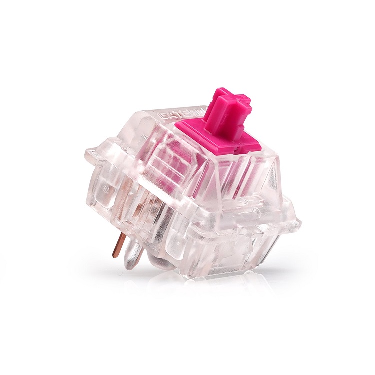 Новое поступление GATERON KS-6 розово-красный прозрачный корпус тихий 5 pin 60 70 г 80 г 100 г цветная (RGB) клик игровая механическая клавиатура переключателя