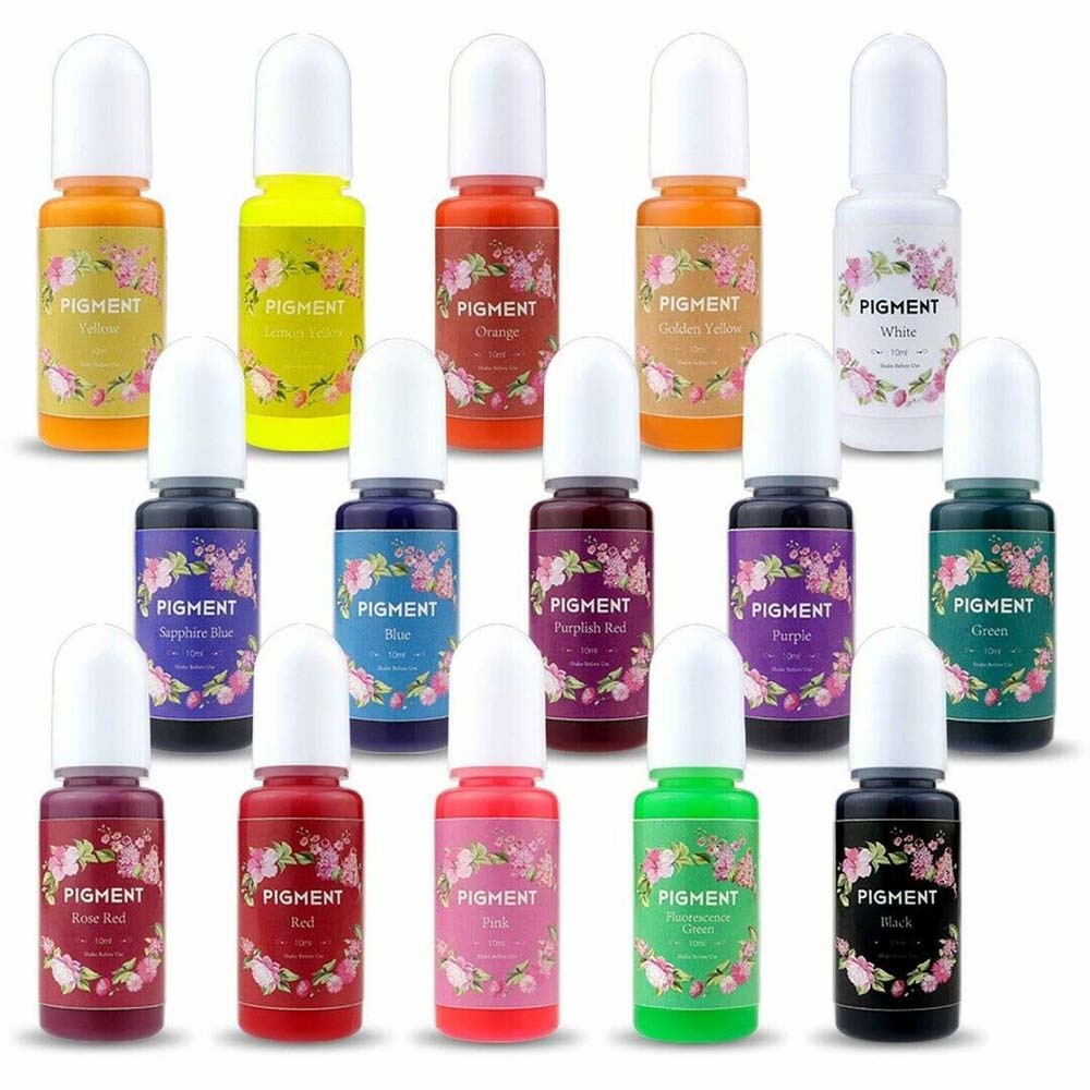 Epoxy Resin Pigment 15 Color Liquid Resin Dye for Jewelry DIY Crafts Art Tool