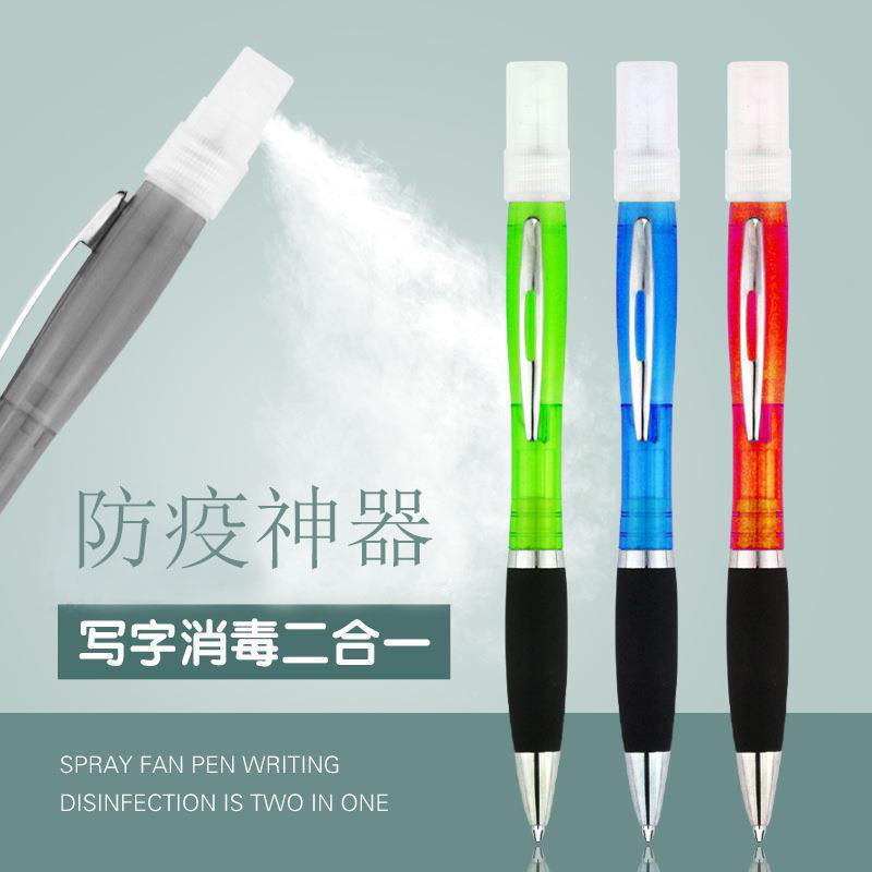 Multi Function Spray Ball Point Pen With Spray Bottle Cheap Safty Plastic Ball Pen For Promotion