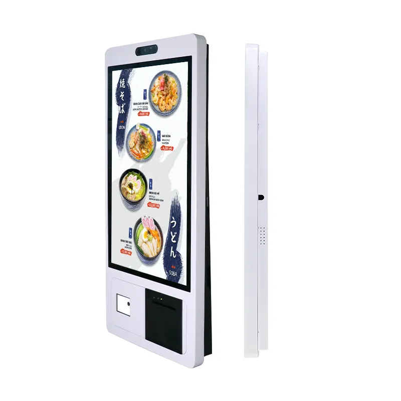 15.6 21.5 32 inch fast food touchscreen self ordering kiosk in restaurant