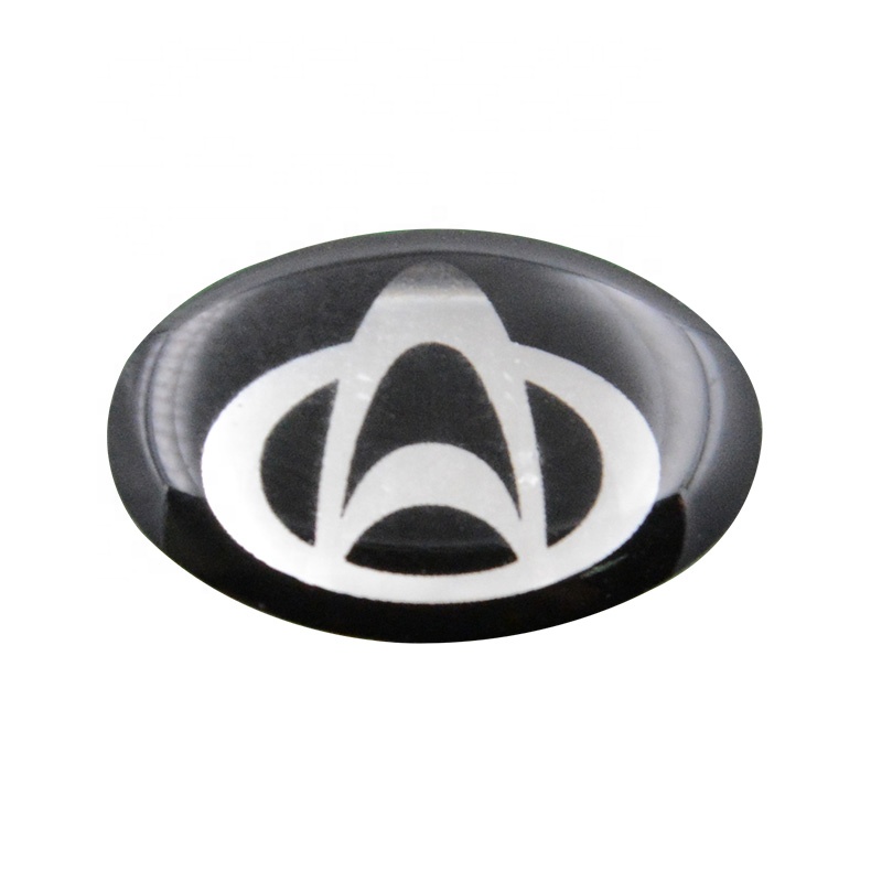 Adhesive die cut custom logo sticker epoxy resin badge