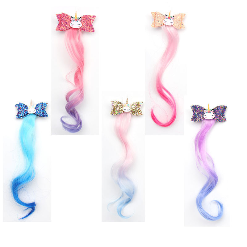 Wholesale Hot Sale Colorful Wig Accessories 3 Inch Artificial Leather Handmade Baby Hair Clip Wig Grip