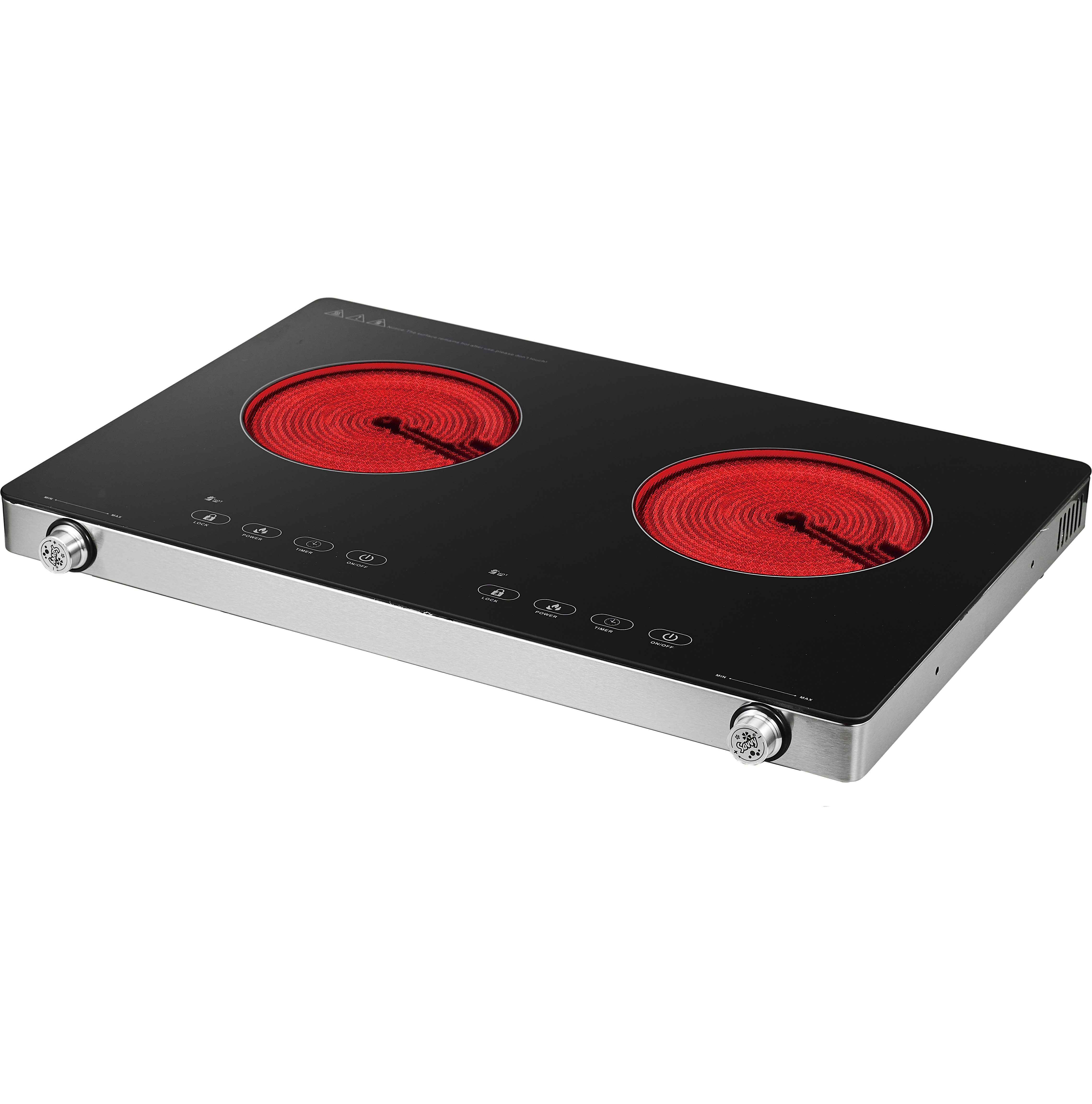 Sensor touch and knob control Metal Panel Black Crystal Polished Panel Infrared Cooker