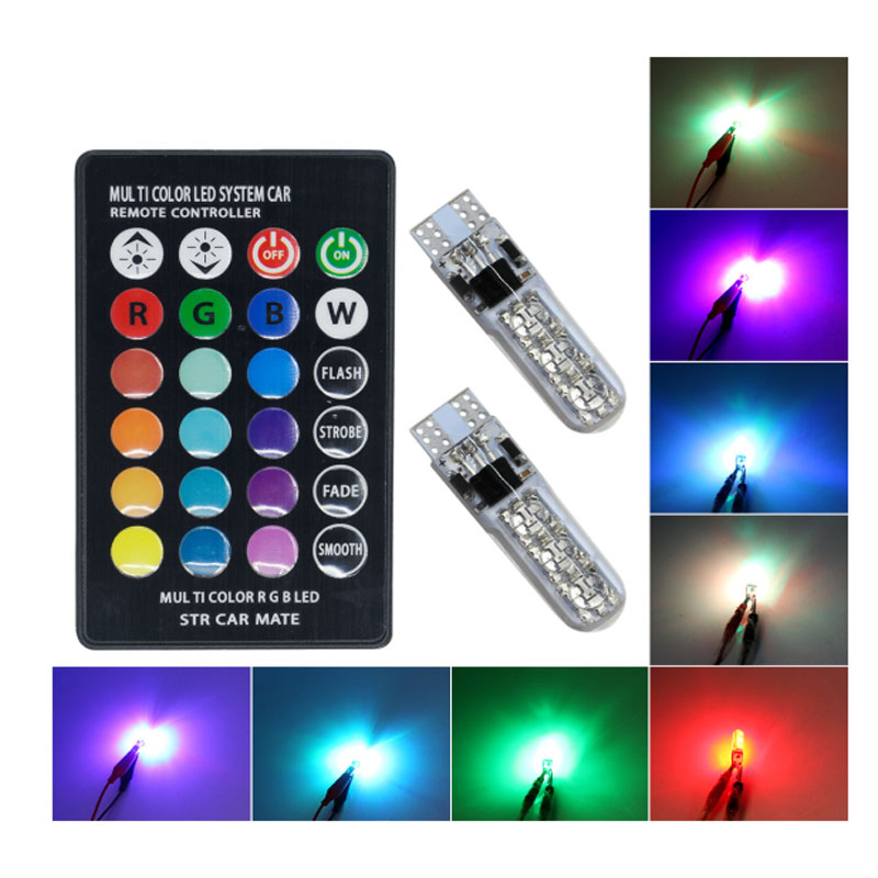 Популярный продукт T10 5050 6smd силиконовый RGB с управлением canbus лампа для чтения 194 W5W светодиодные лампы