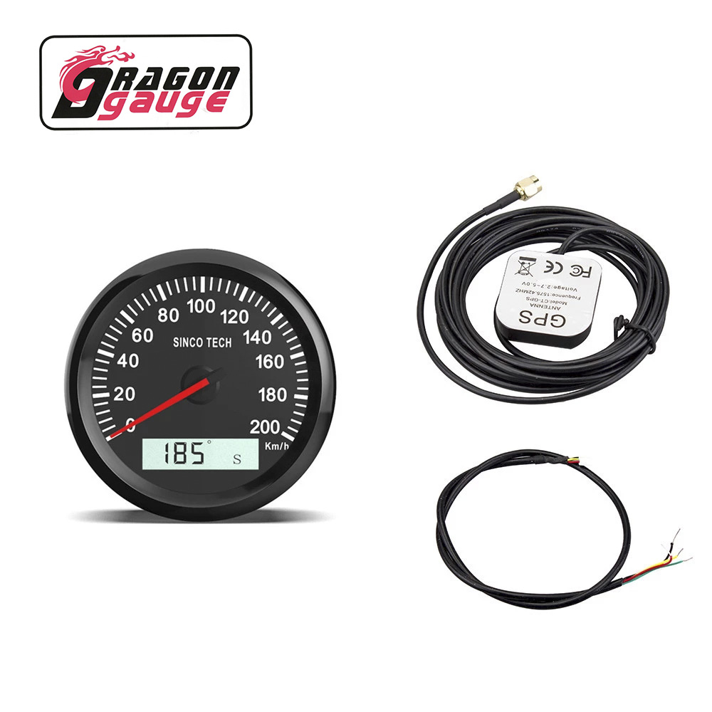 Дракон манометр 85 мм Цифровой GPS Спидометр 200 км/ч 12v/24v ATV морской катер автомобилей Грузовик 7-цветной ЖК-дисплей водонепроницаемый датчик (DO917)
