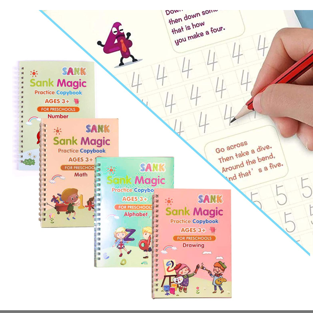 Dropship Reusable Book Sets kids children Print Hand writing books customized Calligraphy Tracing Magic Practice Copybooks