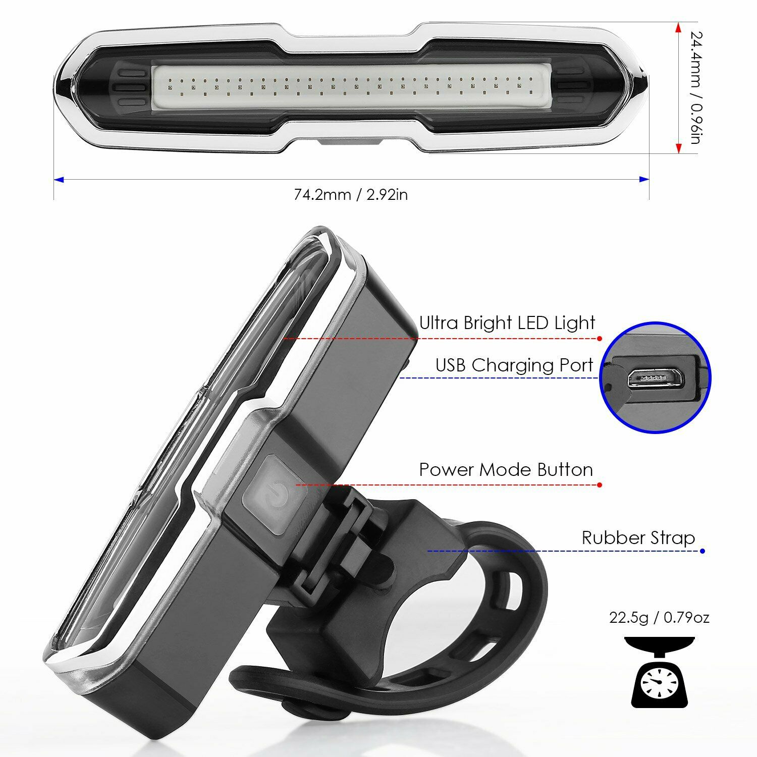 USB перезаряжаемая светодиодная Лазерная фара задний фонарь для велосипеда электрический скутер задний фонарь светодиодный фонарь для велосипеда