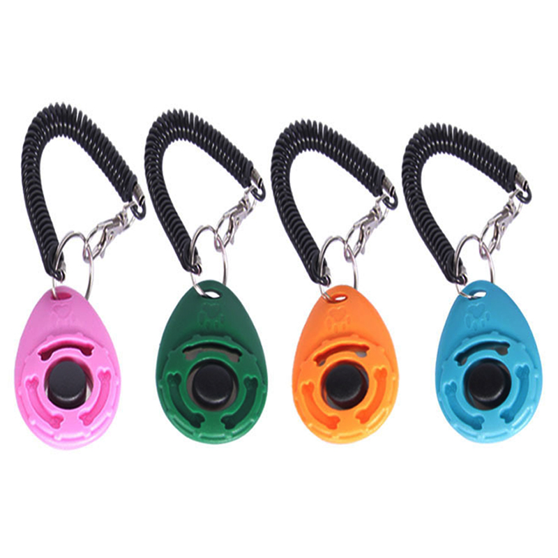 Wholesale Upgraded Pet Training Clicker Quality Strap Stop Barking Training Whistle Round Dog Clicker