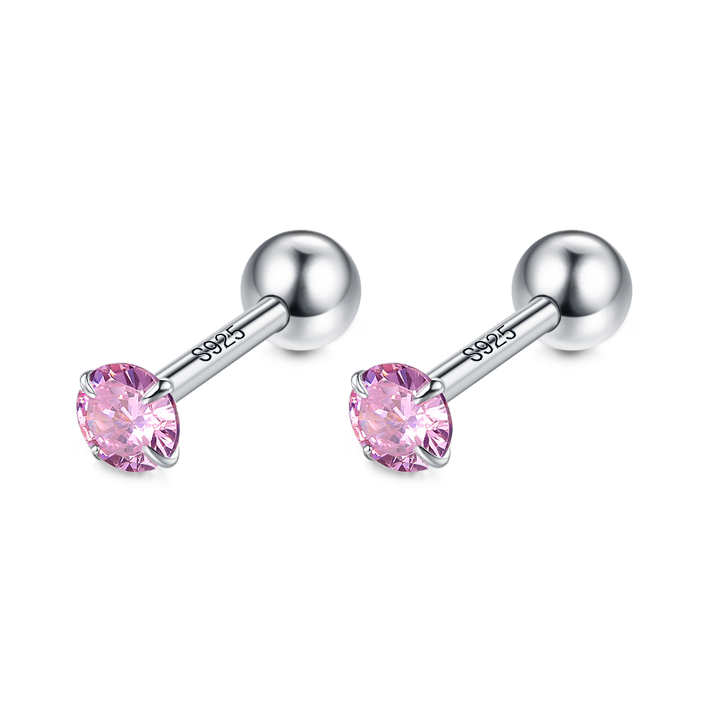 925 Sterling Silver Earrings For Women Multi-Color Allergy Free Cubic Zirconia Stud Earring Hot Sale CZ Fine Jewelry