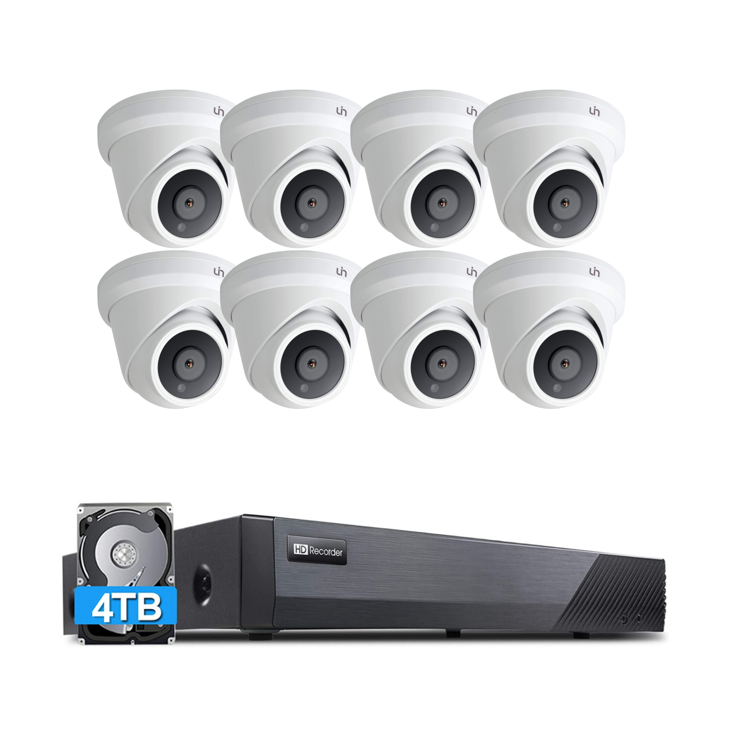 UIN 8CH 4K POE NVR комплект 8MP наружная IP66 Водонепроницаемая IP-камера 4T HDD система видеонаблюдения