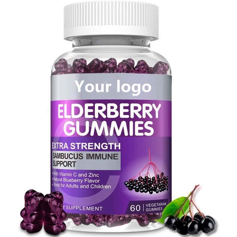 In Stock Immune Support Antioxidants Organic Sambucus Elderberry Supplement Daily Gummies